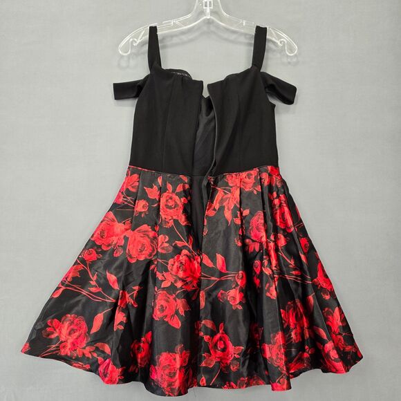 Blondie Nites Black Red Formal Mini Dress NEW Sleeveless Women's Size 5 Juniors - Picture 2 of 12